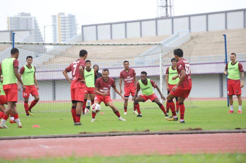 Pemain Persita dalam latihan persiapan jelang laga lawan PSM (Dok. Media Persita)