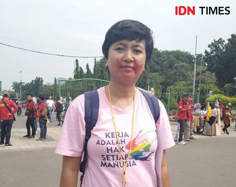 Koordinator Gerak Perempuan Mutiara Pratiwi (IDN Times/Dini suciatiningrum)
