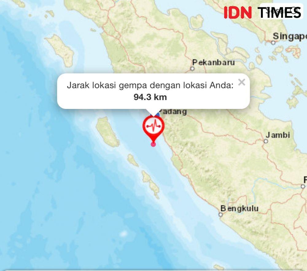 Gempa 4,7 SR Guncang Kabupaten Pesisir Selatan, Terasa Hingga Padang
