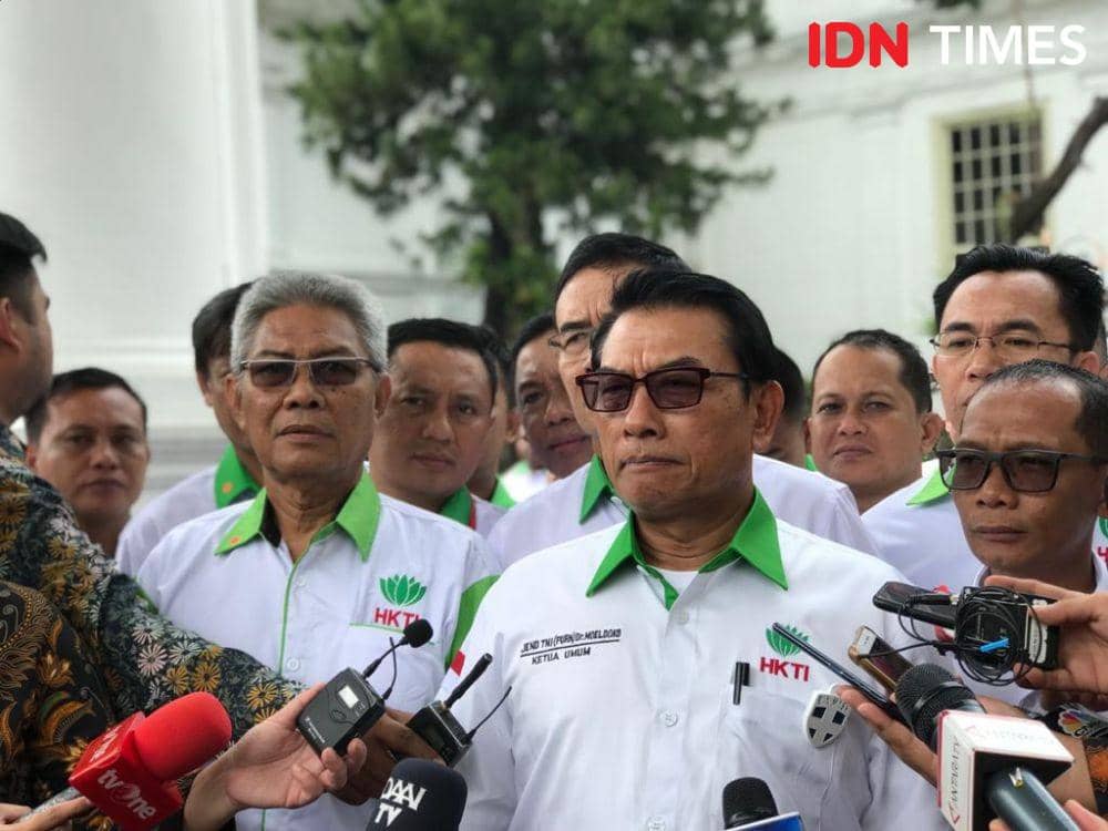 Kepala Staf Kepresidenan Moeldoko di Kompleks Istana Negara, Jakarta Pusat, Kamis 12 Maret 2020 (IDN Times/Teatrika Handiko Putri)