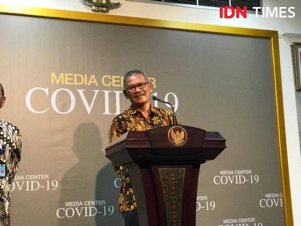 Juru bicara penanganan virus corona atau COVID-19, Achmad Yurianto, di Kantor Presiden, Jakarta Pusat, Kamis 12 Maret 2020 (IDN Times/Teatrika Handiko Putri)
