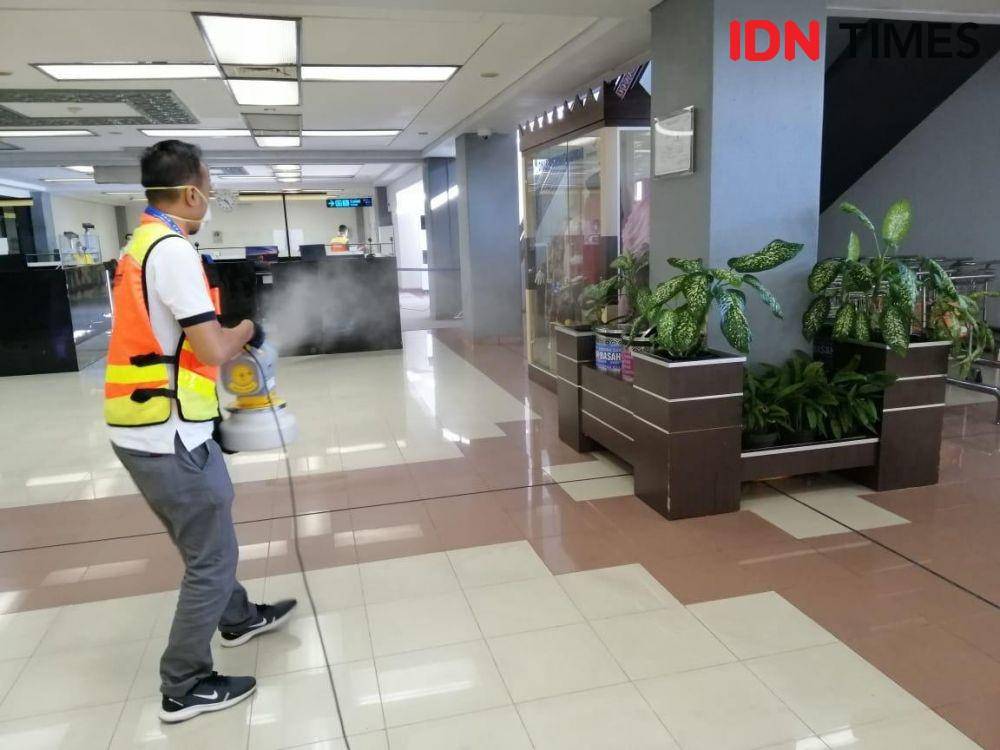 Penyemprotan cairan disinfektan. Dok IDN Times