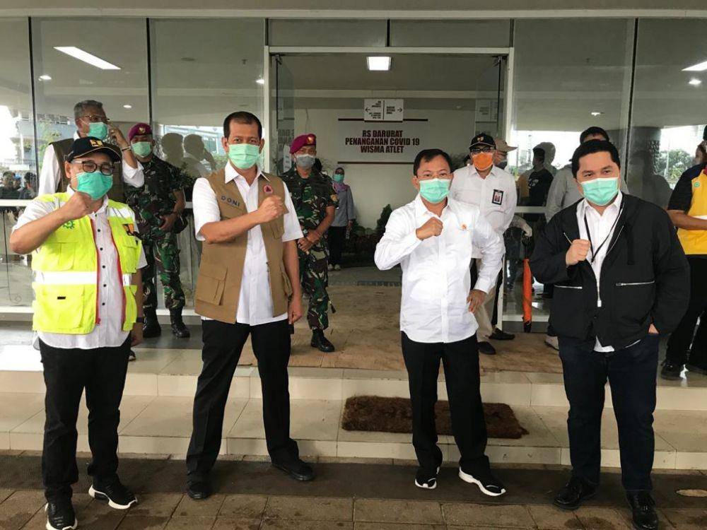 Para Menteri Meninjau RS Darurat Penanganan COVID-19 (Dok. BUMN)