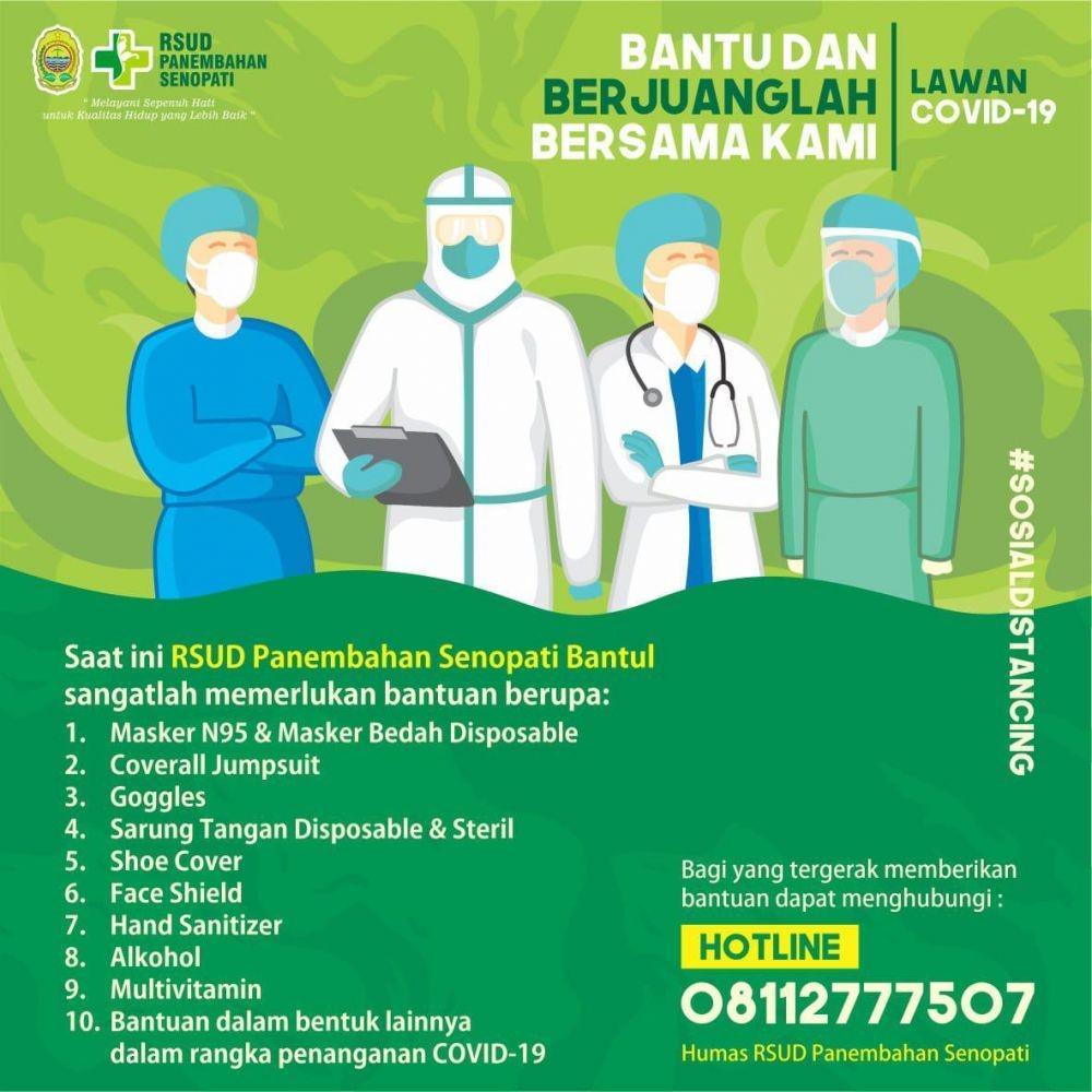 RSUD Panembahan Senopati buka donasi bagi warga yang akan menyumbang APD. IDN Times/Istimewa