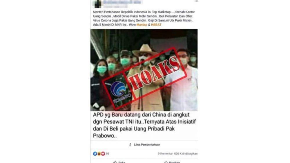 Hoaks yang dihimpun Kemkominfo (Dok. Kemkominfo)