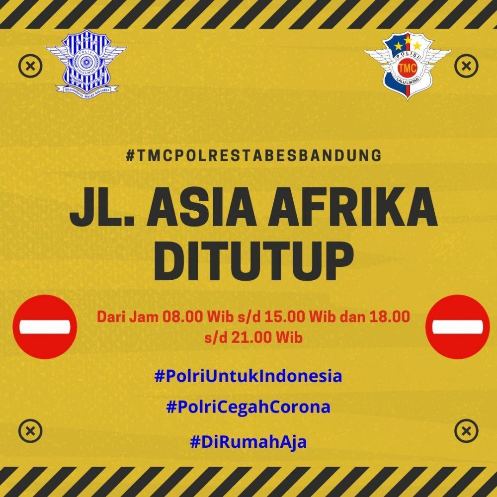 Cegah Corona, Ini Daftar Jalan Utama yang Ditutup Polrestabes Bandung