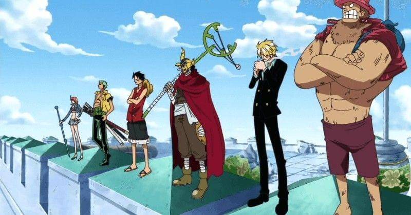 Adegan kru Topi Jerami di Enies Lobby. (Toei Animation/One Piece)