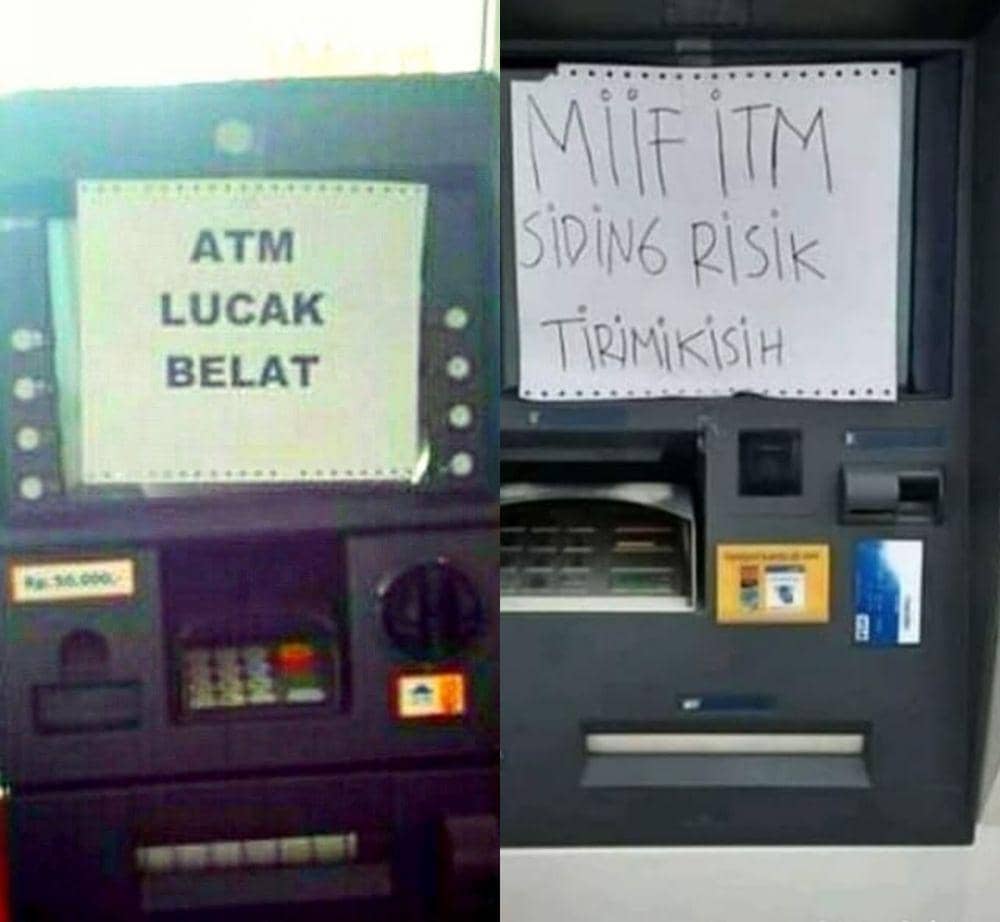 Gak Abis Pikir, 9 Tulisan Kocak di ATM Rusak Ini Bikin Ngakak
