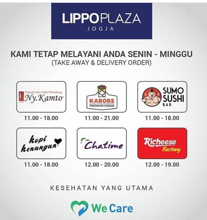 Penutupan mal di Yogyakarta. Instagram/lippoplaza_official