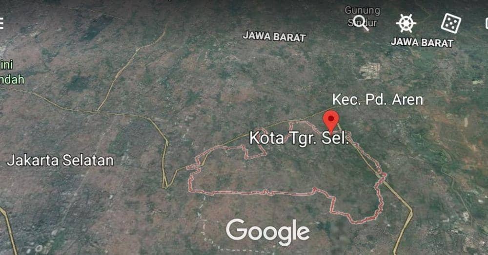 Wilayah Kecamatan Pondok Aren (Google Earth)