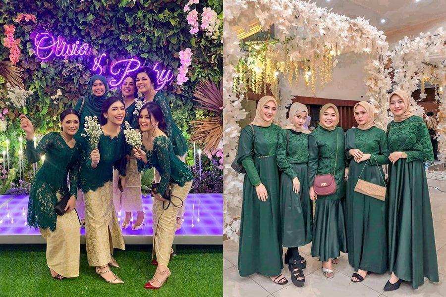 10 Ide Seragam Bridesmaids dengan Warna Hijau, Kompak Tampil Fresh!