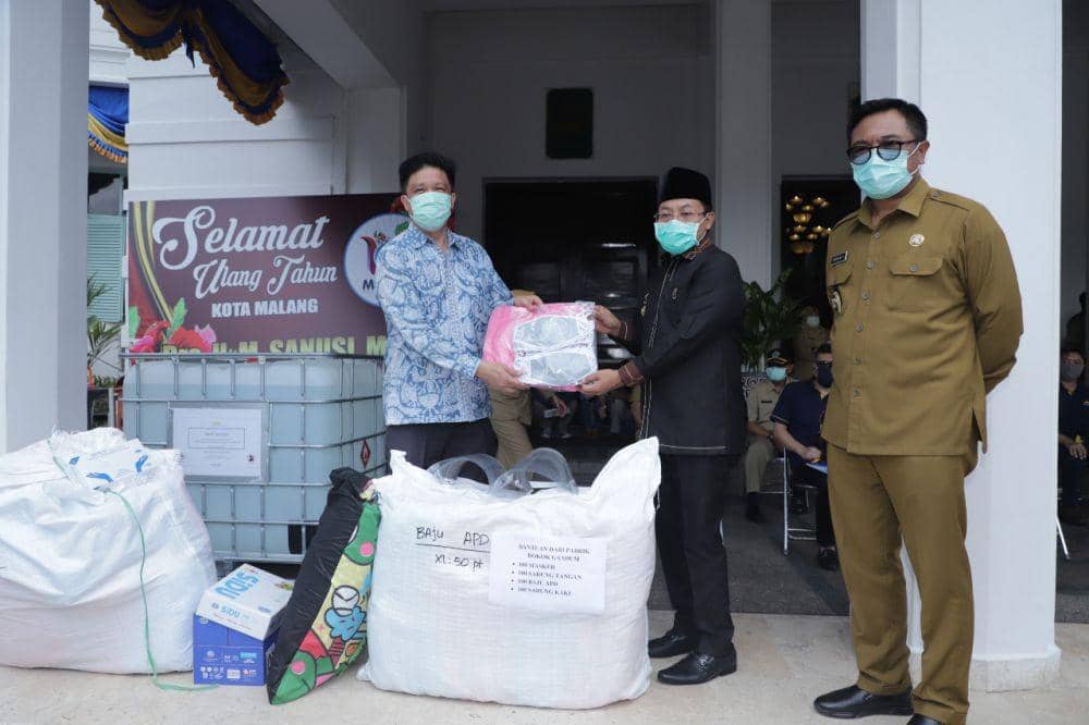 Pemkot Malang mendapat bantuan dari berbagai instansi untuk tanganu virus Corona. Dok/ Humas Pemkot Malang
