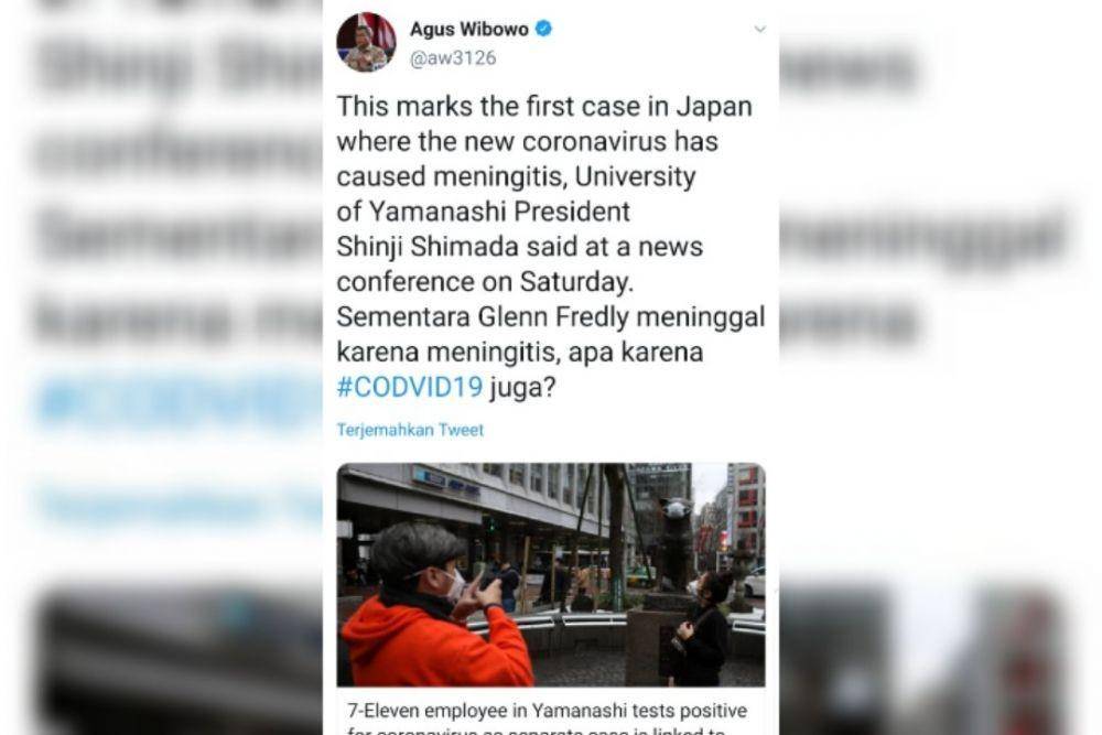 Cuitan Agus lewat akun Twitter pribadinya (Twitter/aw3126)