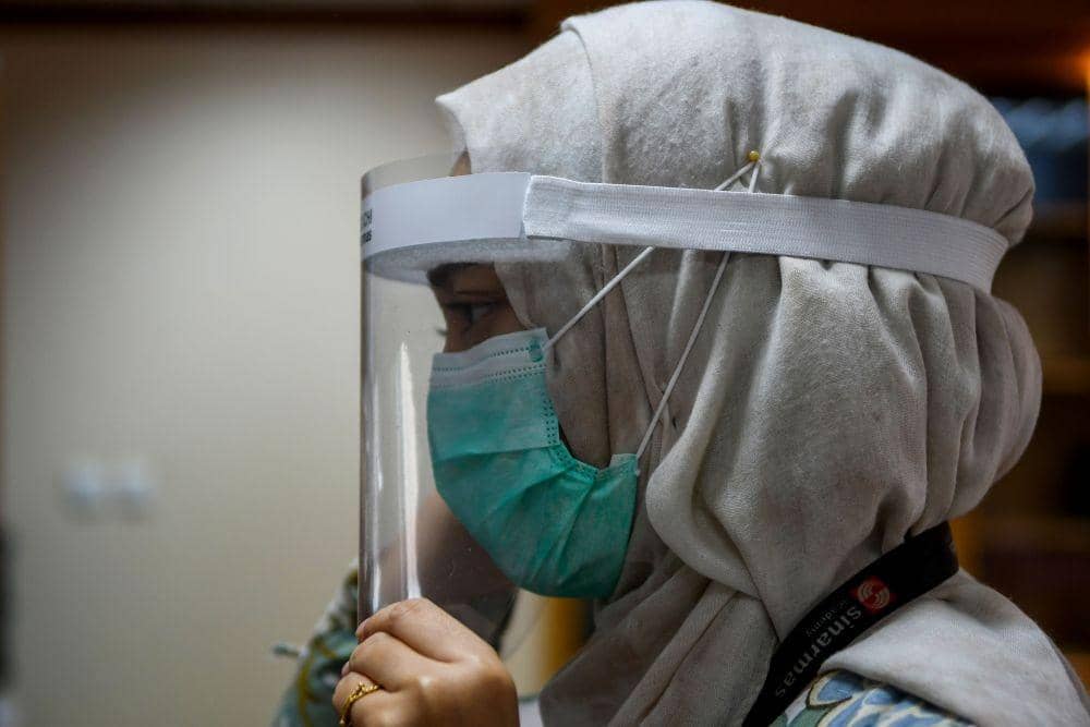 Ilustrasi Face Shield (ANTARA FOTO/M Risyal Hidayat)