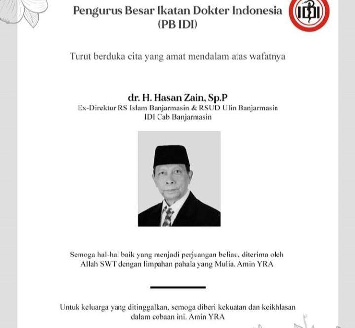 Dokter Paru Pertama di Kalimantan Selatan Meninggal Positif COVID-19