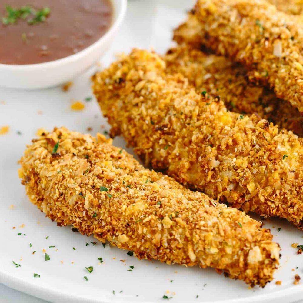 Ilustrasi crunchy cereal chicken fingers (jessicagavin.com)