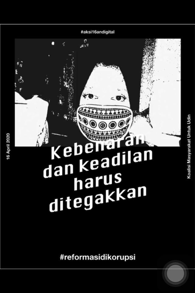 Aksi digital 16an Udin, 16 April 2020. Dokumentasi pribadi Anang Saptoto