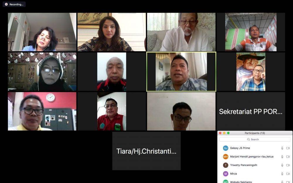 PP Pordasi yang tengah menggelar rapat virtual di tengah wabah corona. Dok. Istimewa