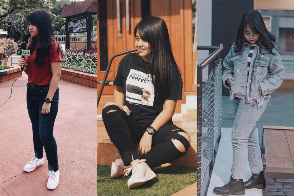 10 Inspirasi Mix and Match Outfit Tomboy ala Penyanyi Hanin Dhiya