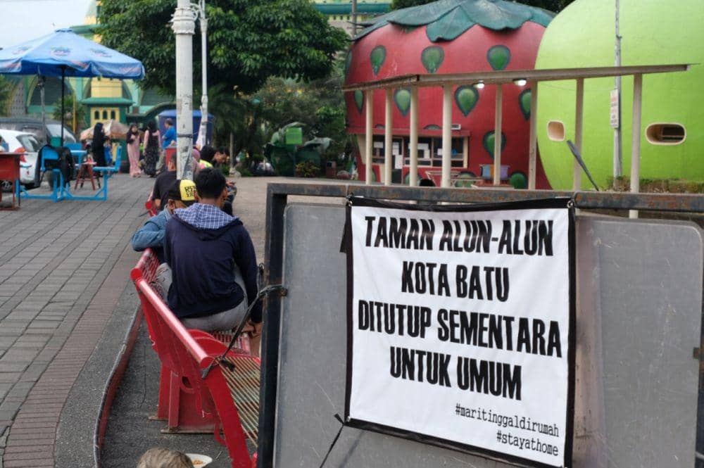 Alun-alun Kota Batu yang kembali didatangi pengunjung. IDN Times/ Alfi Ramadana
