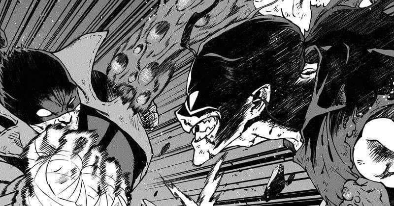 Number 6 melawan Knuckleduster dari My Hero Academia: Vigilantes. (Shueisha/My Hero Academia: Vigilantes)