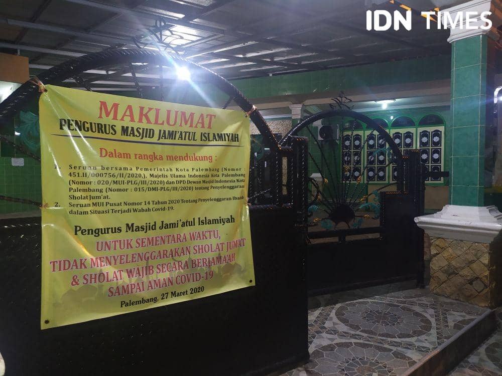 10 Potret Suasana Masjid di Palembang, Jamaah Sudah Tarawih di Rumah