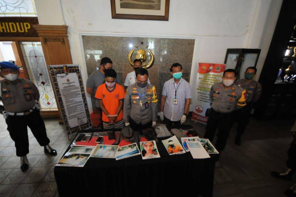Polrestabes Surabaya ungkap kasus pelaku pembunuhan perempuan di apartemen, Kamis (23/4).