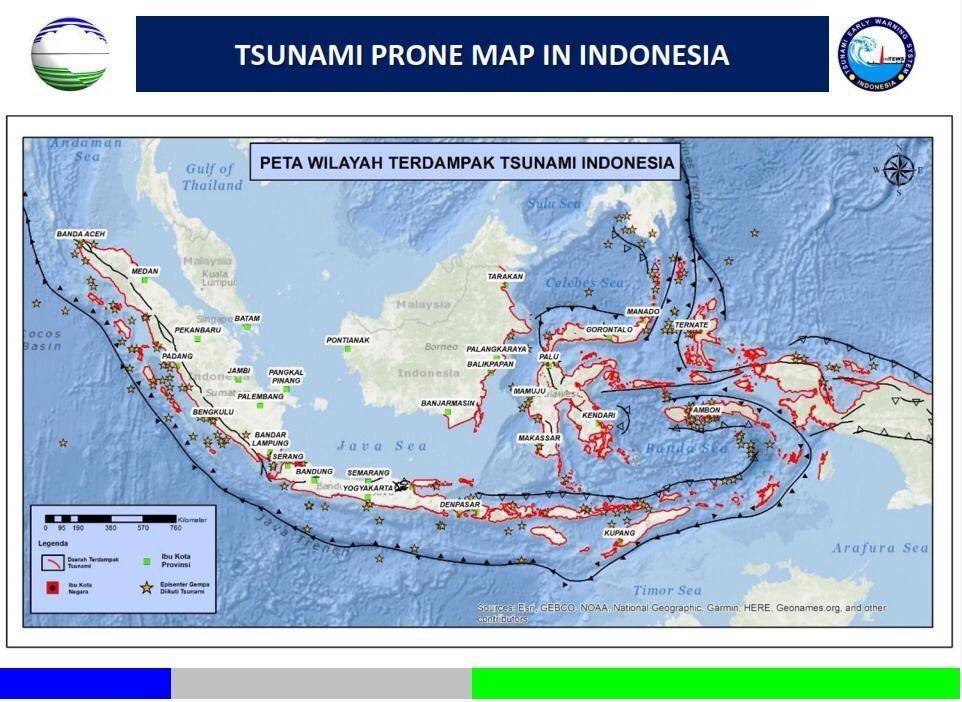 Peta wilayah yang diprediksi terdampak tsunami (Dok.BMKG)