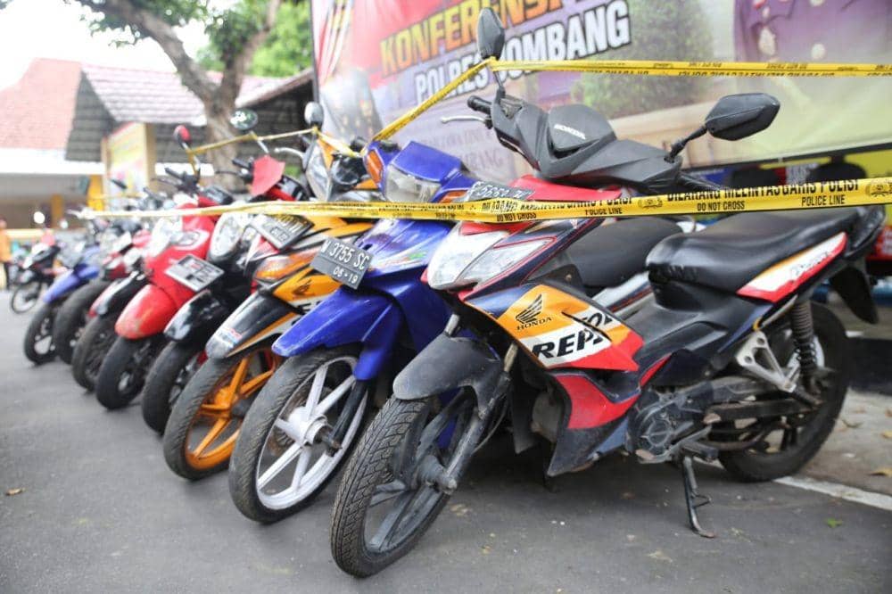 Barang bukti puluhan motor yang diamankan polisi. IDN Times/Dok Humas Polres