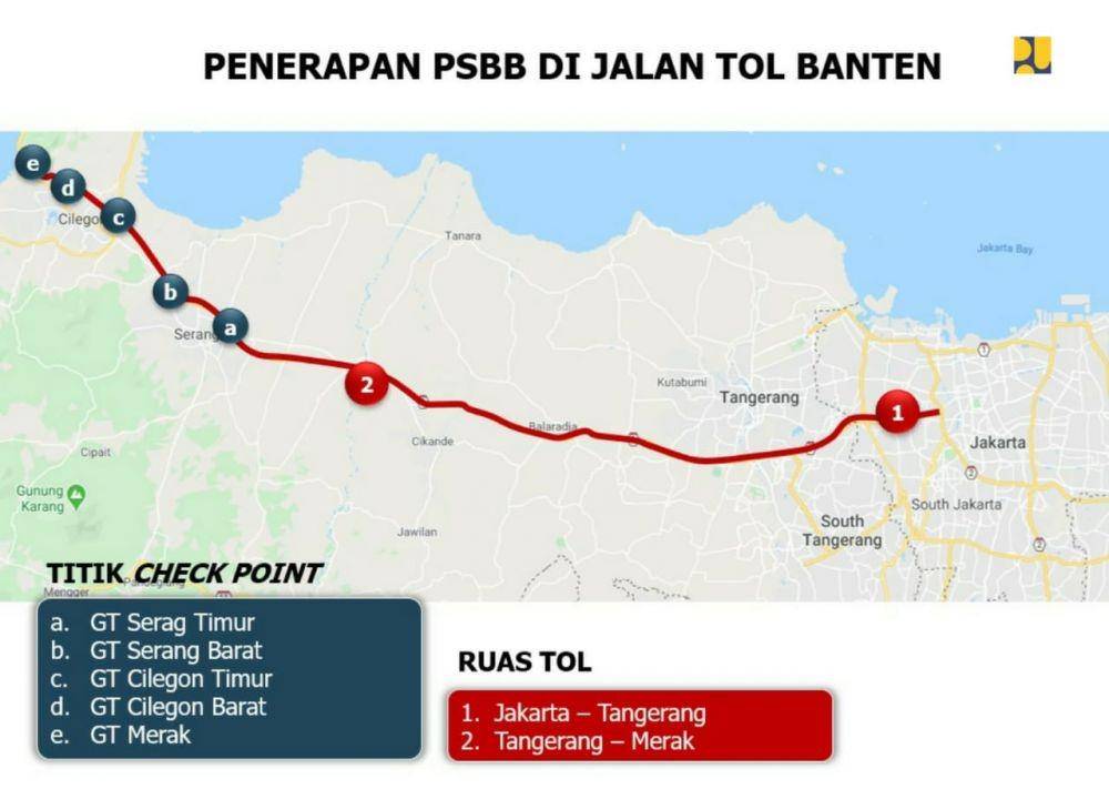 Penurunan traffic di jalan tol selama penerbang PSBB (Dok. Kementerian PUPR)