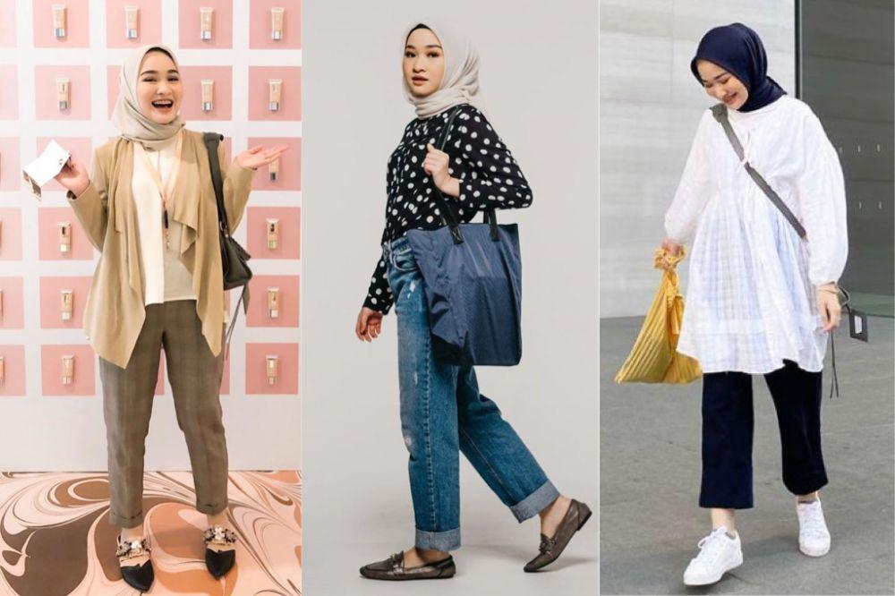 10 Inspirasi OOTD Hijab Kasual dengan Celana ala Kiara Leswara, Manis!