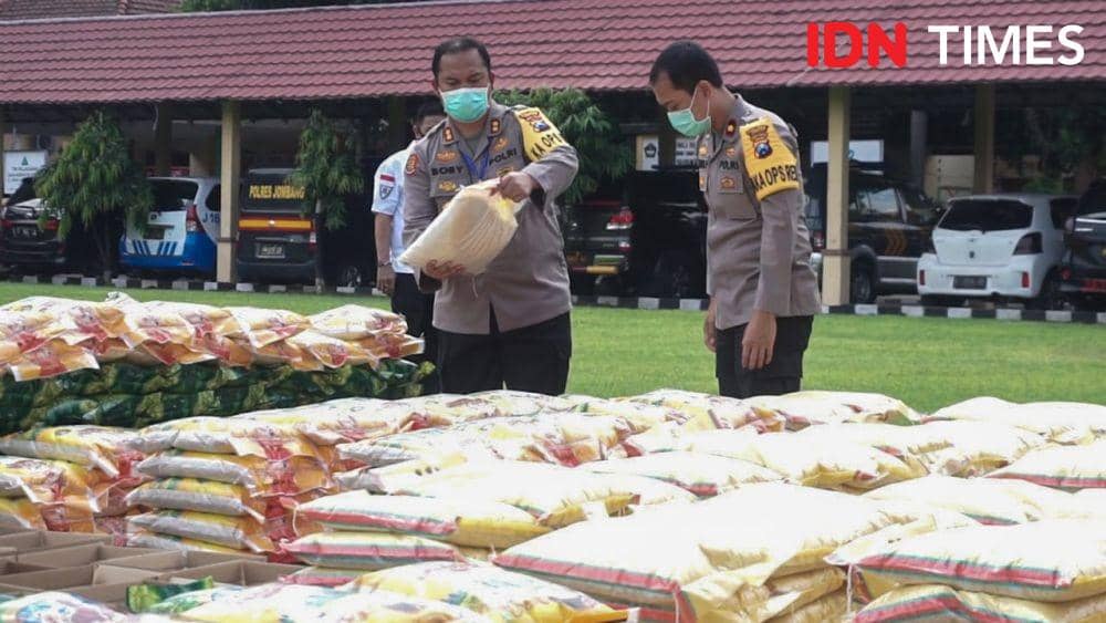 Polres Jombang Siapkan 16,5 Ton Beras Bagi Warga yang Tak Dapat Bansos