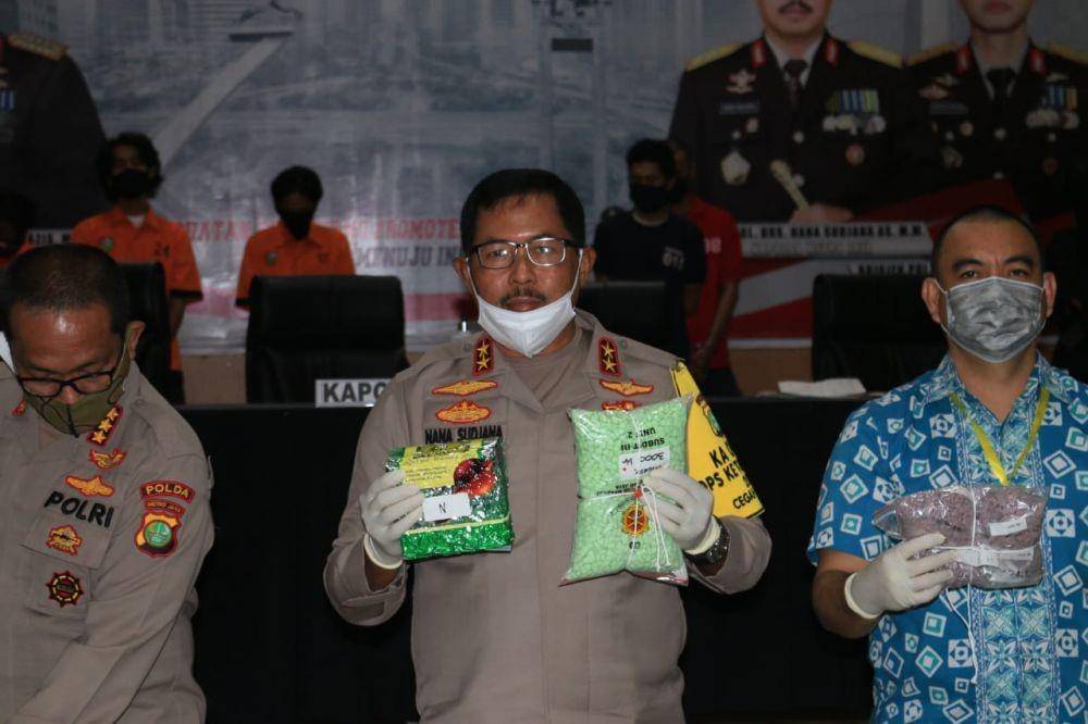 Pengungkapan Kasus Narkoba di tengah COVID-19 oleh Polda Metro Jaya (Dok. Humas Polda Metro Jaya)