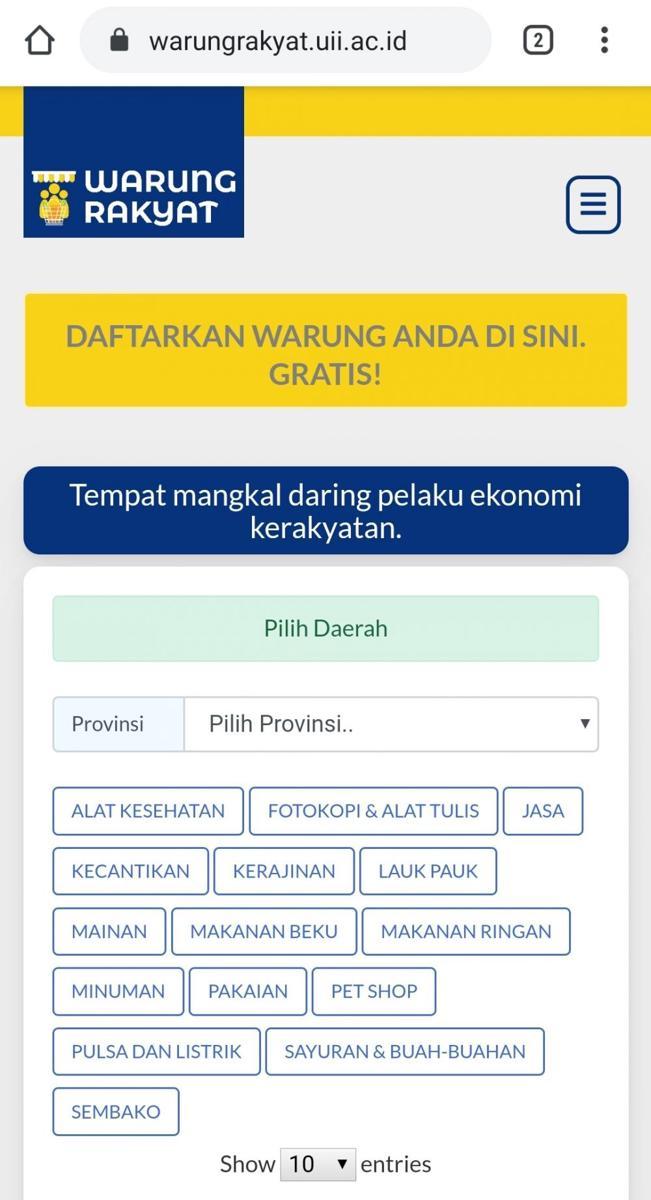 Bantu Pelaku UMKM, UII Buat Portal Jual Beli Warung Rakyat