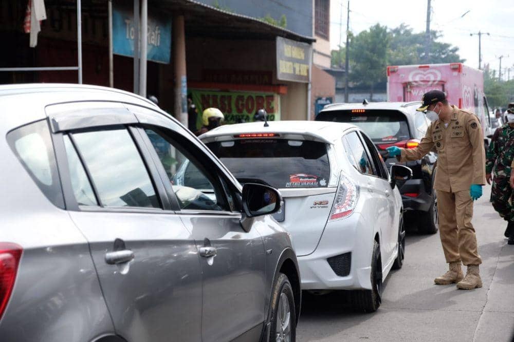 Suasana pelaksanaan hari pertama PSBB Gowa, Senin (4/5). Humas Pemkab Gowa