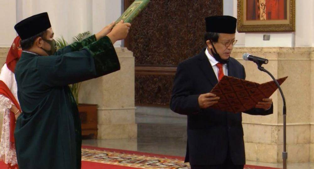Pengucapan Sumpah Kepala PPATK di Istana Negara pada Rabu, 6 Mei 2020 (Youtube/Sekretariat Presiden)