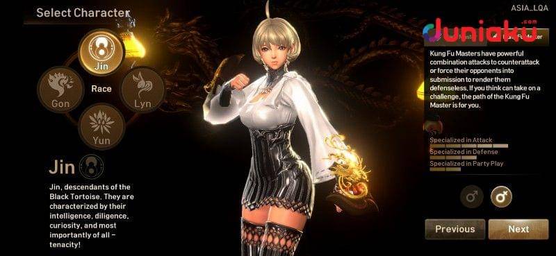 Halaman kreasi karakter Blade & Soul Revolution. duniaku.com/Adhitya Daniel