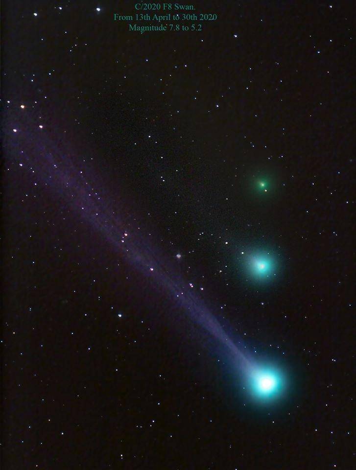 Komet SWAN (13/4/2020). Justin Tilbrook/Deep Sky Stacker via popastro.com