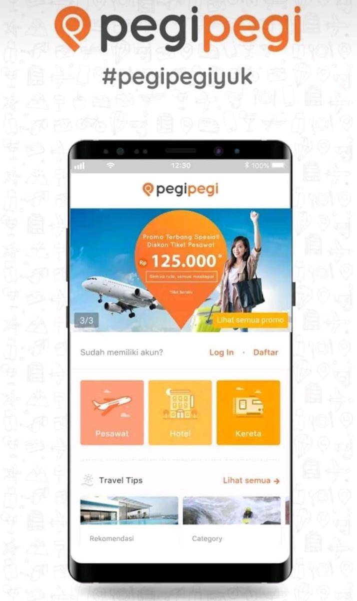 Ilustrasi aplikasi Pegipegi (tangkapan layar)