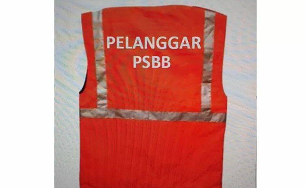 Rompi oranye untuk pelanggar PSBB di Jakarta (ANTARA/HO/dokumentasi Satpol PP Jakarta Pusat)
