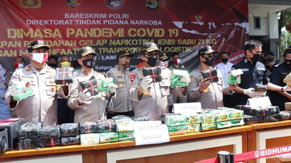 Polri ungkap kasus narkoba yang libatkan jasa pengiriman barang (Dok. Humas Polri)
