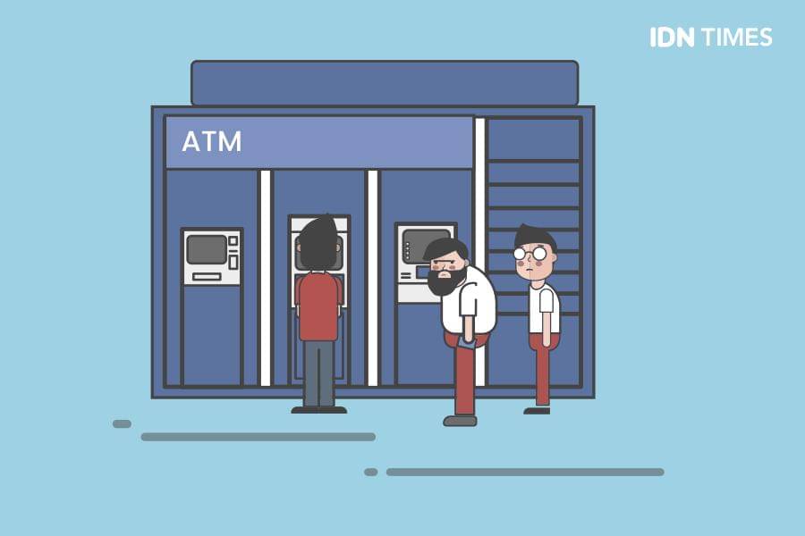 Ilustrasi Antre di ATM (IDN Times/Mardya Shakti)