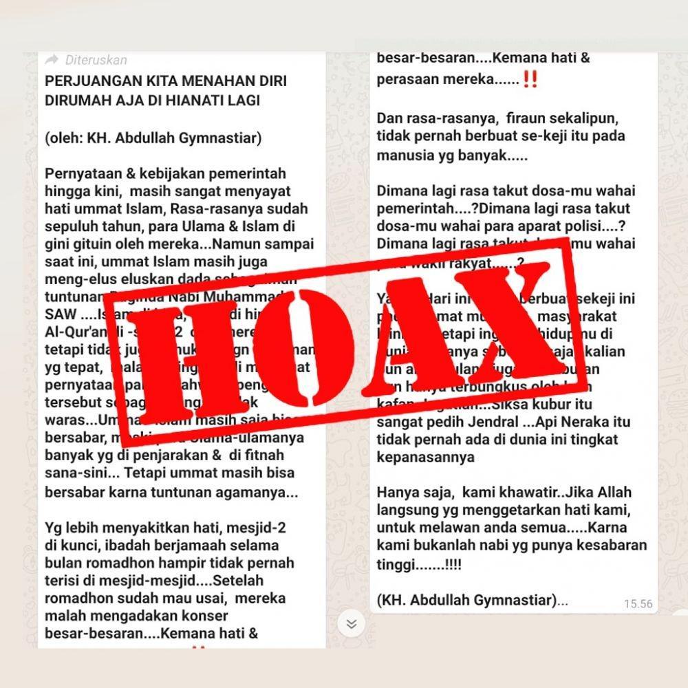Aa Gym Bantah Sebarkan Pesan Negatif Soal Larangan Ibadah di Masjid