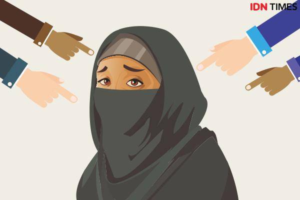 Ilustrasi Stigma terhadap Cadar, Stereotip Cadar (IDN Times/Mardya Shakti)