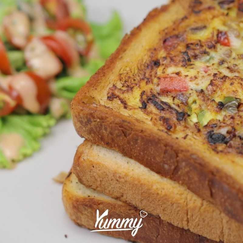 Resep Melted Omelette on Bread ala Yummy yang Enak dan Sederhana