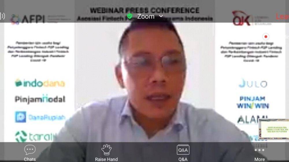 Ketua Bidang Humas dan Kelembagaan AFPI, Tumbur Pardede (Tangkap Layar AFPI)
