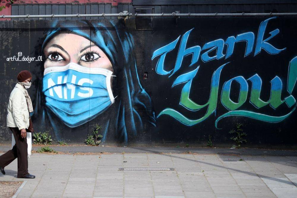 Ilustrasi Masker, Mural COVID-19 (ANTARA FOTO/REUTERS/Hannah McKay/)