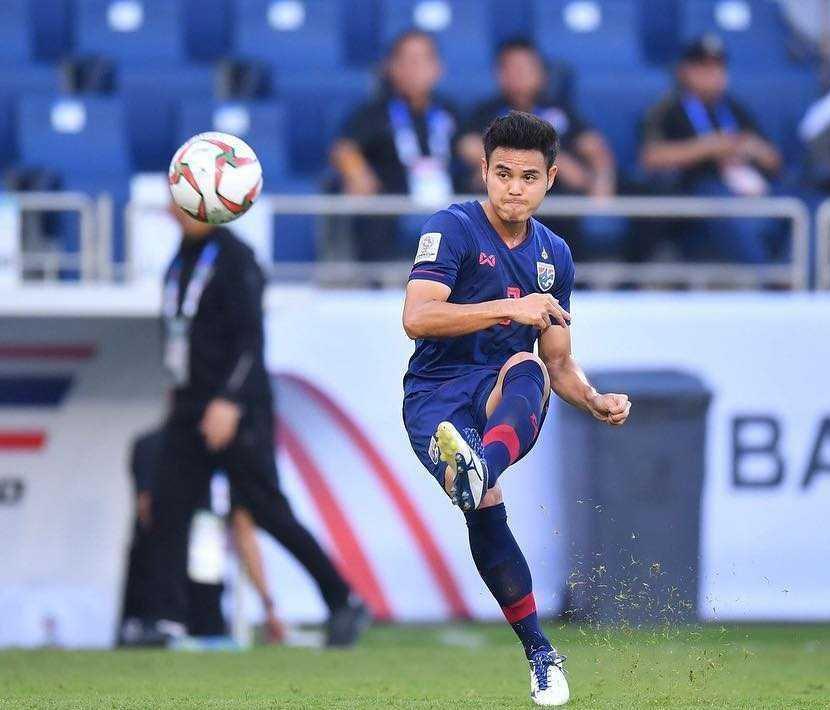 10 Potret Theerathon Bunmathan Pesepak Bola Kebanggaan Thailand