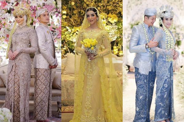 9 Kebaya Pernikahan Seleb Selain Warna Putih, Siapa Paling Cetar?