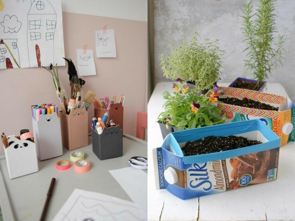 10 DIY Ramah Lingkungan dengan Manfaatkan Karton Susu Bekas, Yuk Buat!